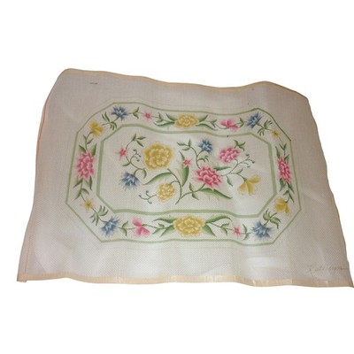 Vintage Kathryn Molineux Hand Painted Needlepoint Canvas Floral Roses Unstarted