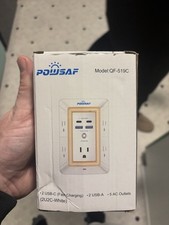 Multi Plug Outlet Surge Protector - 5 Outlet Extender with 4 USB Ports 2 USB-C