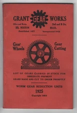 1925 GRANT GEAR WORKS CATALOG GEAR WHEELS & CUTTING SOUTH BOSTON MA