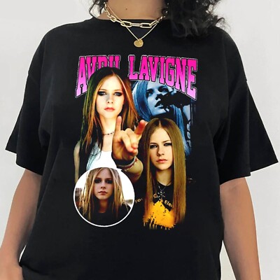 Avril Lavigne tshirt Lovely Female Singer Cotton Men All Size