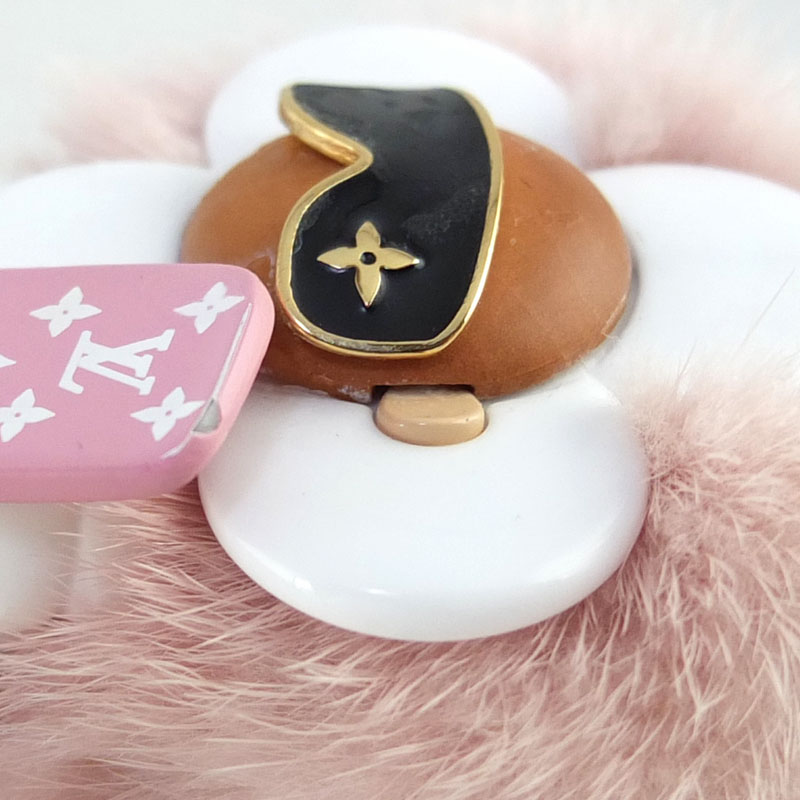 Louis Vuitton Keychain Vivienne Pink Fur Bag Charm Luxury | eBay