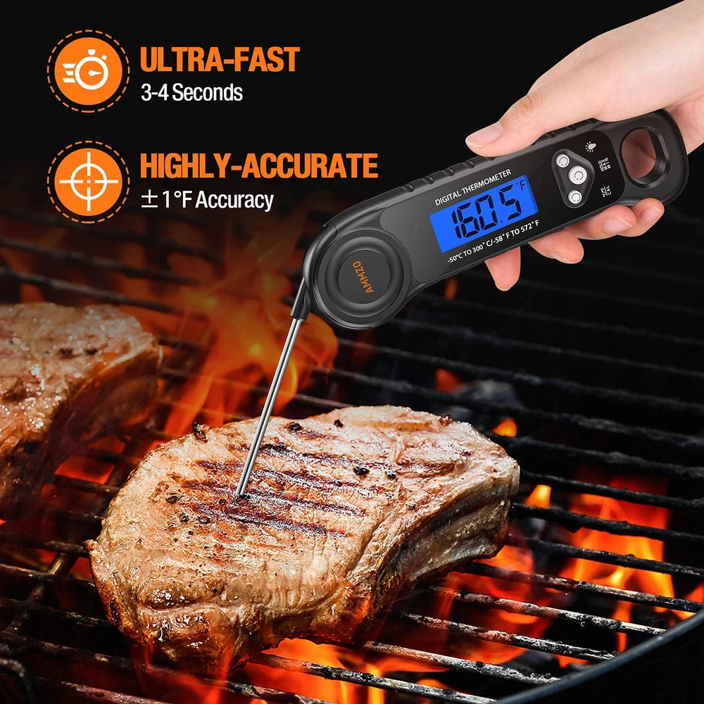 Meat Thermometer Digital, Food Thermometer Instant Read Thermometer Waterproo...