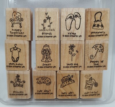 Stampin' Up!  A LITTLE LOVE Cute Encouraging Cute Friendly Stamps Set of 12 NEW