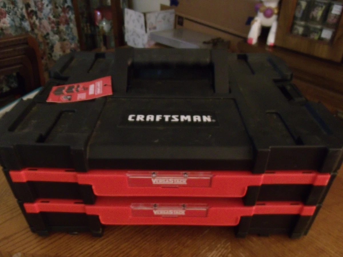 NWT CRAFTSMAN VERSASTACK System 17 In 2 Drawer Black Plastic Tool Box