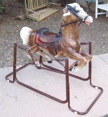 metal rocking horse on springs