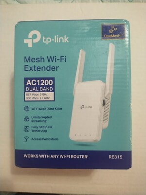 TP-Link RE315 Mesh Wi-Fi Range Extender AC1200 Dual-Band Wireless