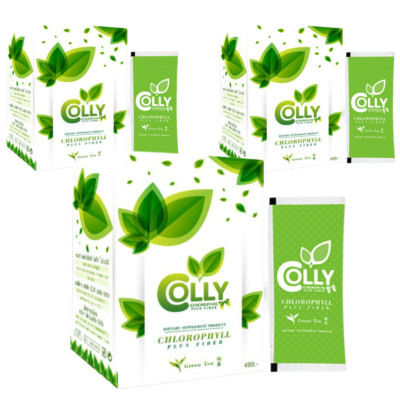 Detox Colly Chlorophyll Plus Fiber Green Tea  15 Sachets x 3