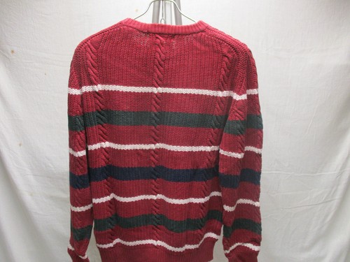 Vintage Claybrooke Knitted 100% Cotton M Medium Red Black Long Sleeve Sweater - Picture 3 of 3