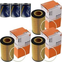 3X Original Mahle / Knecht ÖLfilter OX 161D + 3X SCT Motor Flush MotorspüLung