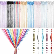 Crystal Beaded String Door Curtain Beads Room Divider Fringe Window Panel Drapes