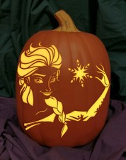Frozen Elsa Carved Foam Permanent Pumpkin