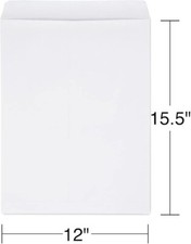 LOT OF 97 STAPLES SELF-SEALING 12 X 15-1/2 ENVELOPES WHITE WOVE