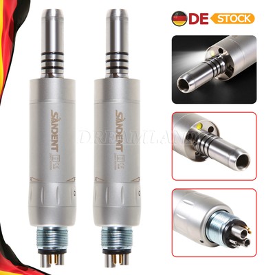 2 x Dental Air Motor Licht Light LED Fiber Optic Handstück 6 Holes Inner Spray