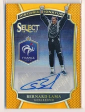 2016 Panini Select Historic Signatures Orange Prizm /75 Bernard Lama #HS-BL Auto