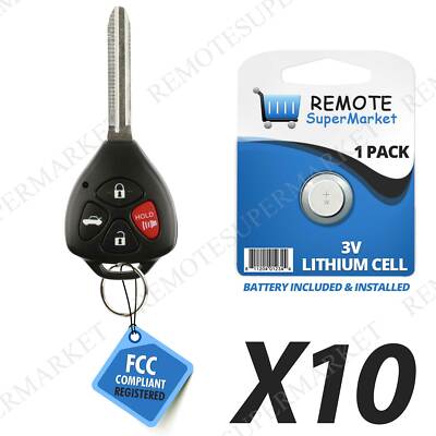 Lot 10 Wholesale Bulk Keyless Entry Remote Fob Key for 2007-2010 Toyota Camry