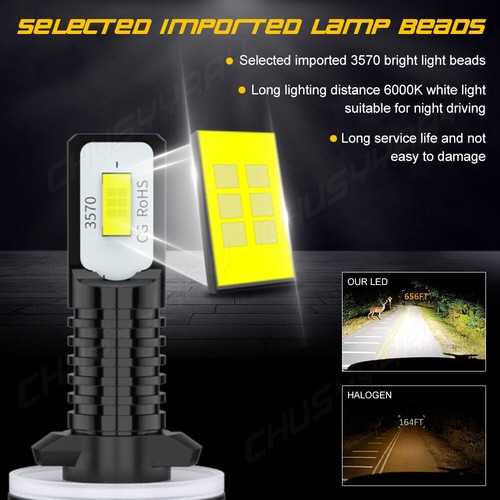 For Chevy Silverado 1500 2500 HD 99-02 LED Headlight & Fog Light Bulbs Combo Kit - Picture 11 of 12