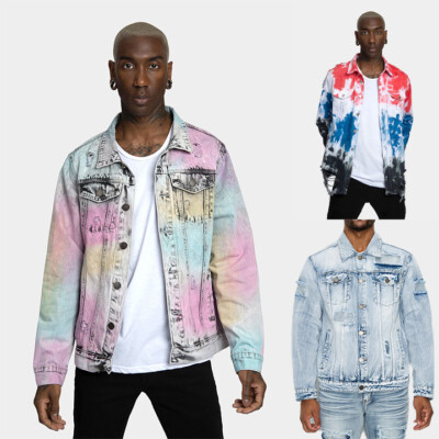 Victorious Men's Casual Faded and Multi Color Denim Jacket DK226 DK239  DK2335