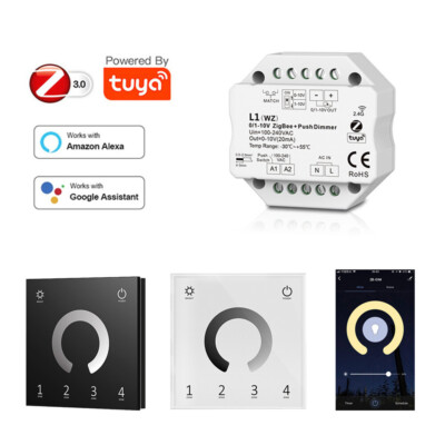 0/1-10V Zigbee 3.0 LED Dimmer Controller 4-zone Touch Fernbedienung fr Alexa