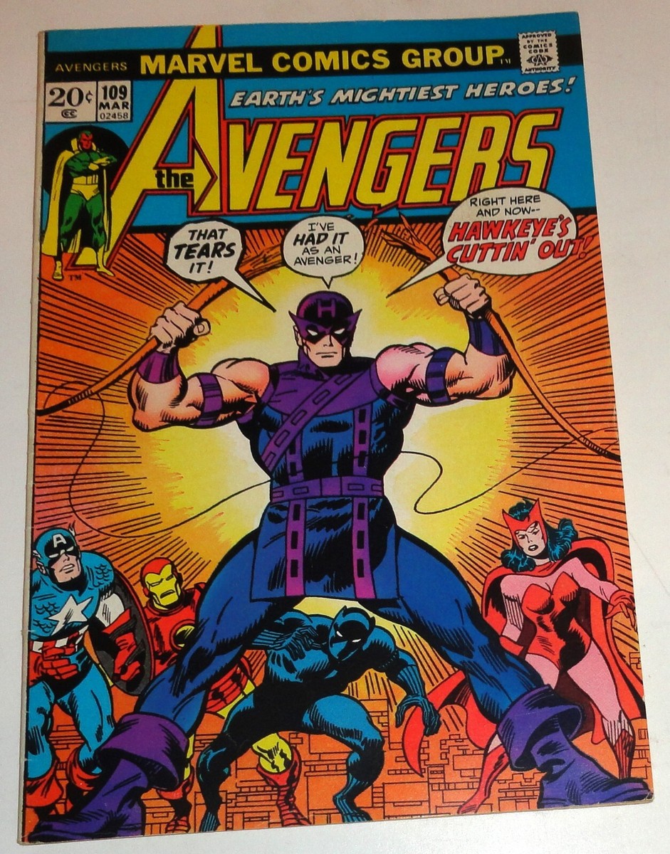 AVENGERS #109 CLASSIC HAWKEYE OVER 9.0 1972 COOL COVER | eBay