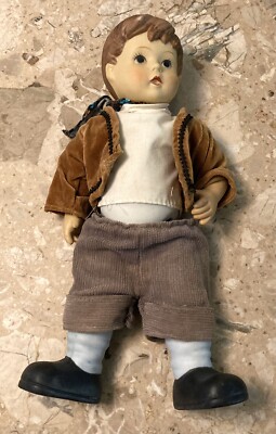 Vintage OUMLET Hummel Goebel Hansel Bisque 10'' Porcelain String Jointed Doll