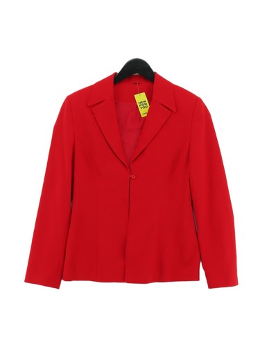 Topshop Women's Blazer UK 12 Red Polyester with Elastane, Polyamide Overcoat