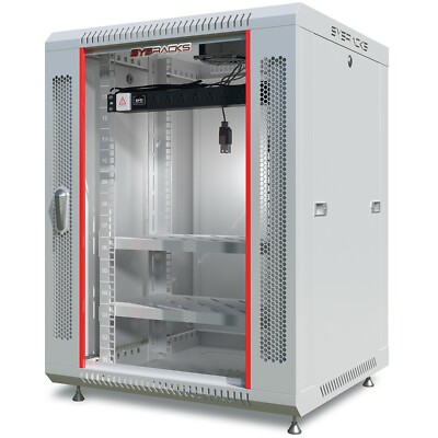 15U Wall Mount Server Rack Data Enclosure Network Cabinet GRAY IT 24'' Depth 