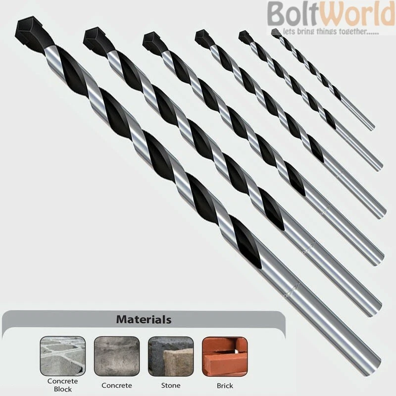 6mm x 300mm ADDDAX PROFESSIONAL MASONRY DRILL BIT CONCRETE BLOCK BRICK STONE