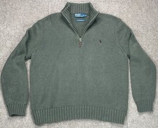 Polo by Ralph Lauren Vtg Exclusive of Decoration 1/4 Zip Men's Sweater Size XL