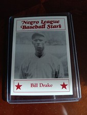 Bill Drake Baseball Card 1986 Fritsch Negro League Baseball Stars Card Rare