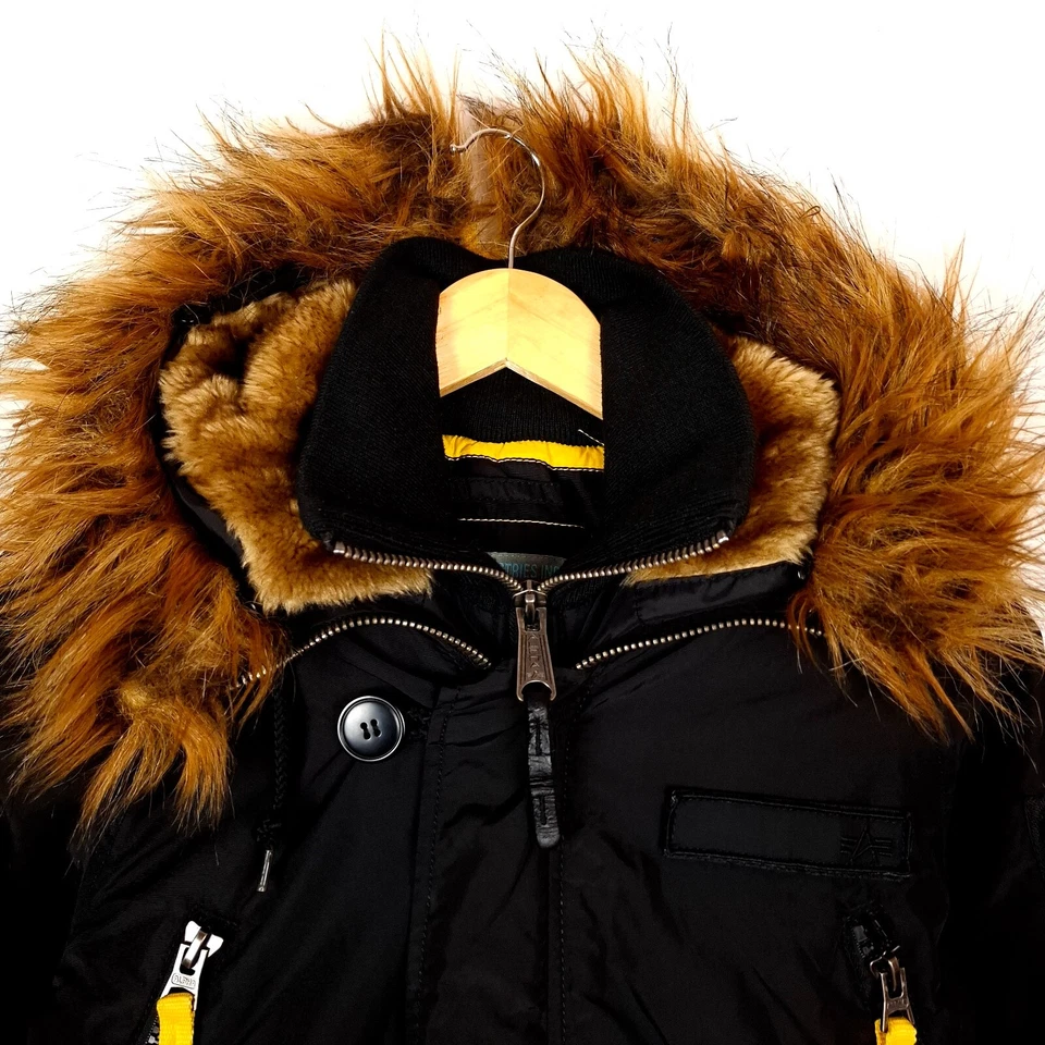ALPHA INDUSTRIES Women Parka Jacket Size S Insulated Faux Fur Trim Hooded - Image 3 of 4