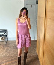 Vintage pink short summer Dress, Basic sleeveless comfortable dress