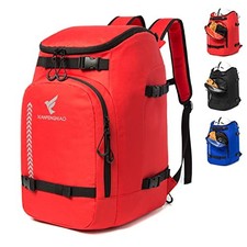 Ski Boot Bag,50L Waterproof Ski Boot Travel Backpack for Ski Red-01