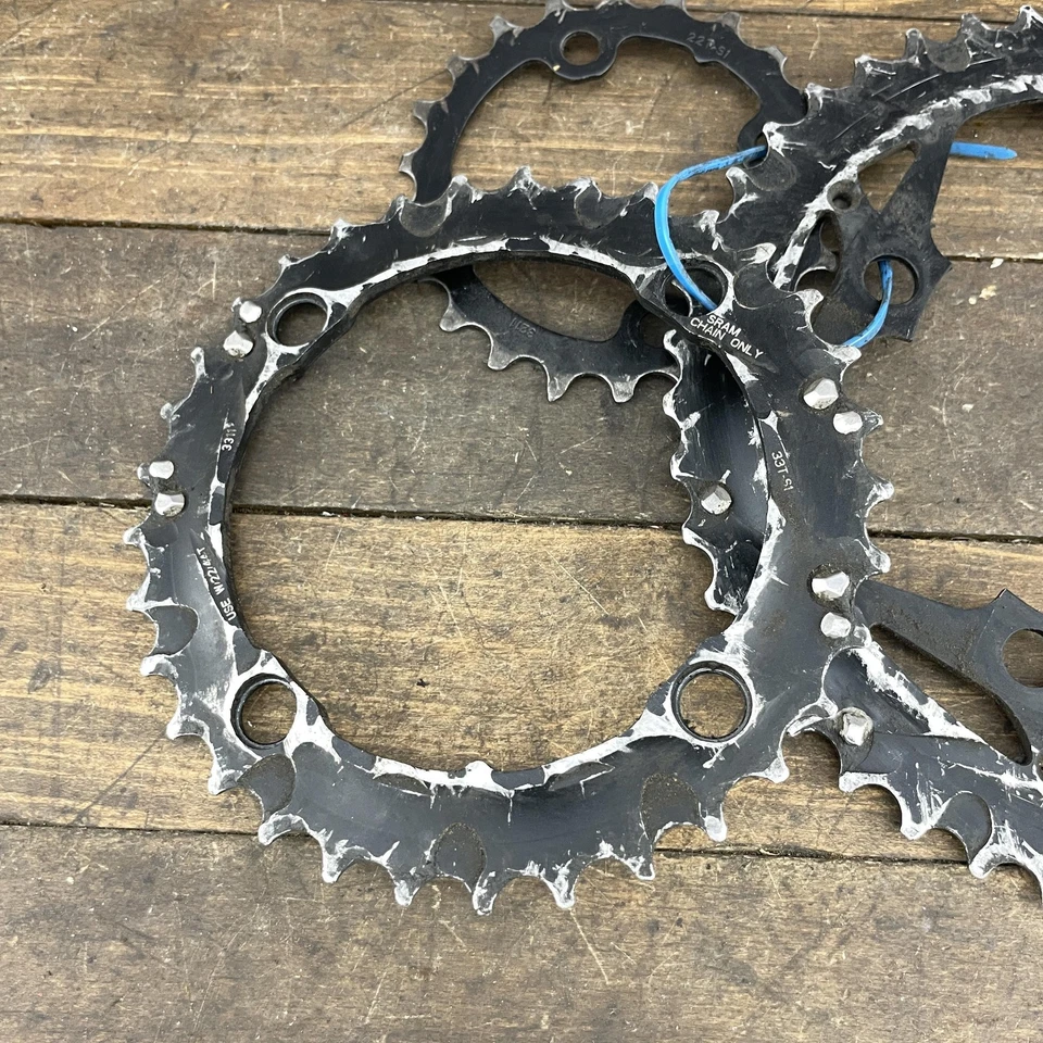 Truvativ Bike Chainrings 10 Speed 44T 33T 22T 104 BCD 4 Arm SRAM MTB Triple - Image 3 of 4
