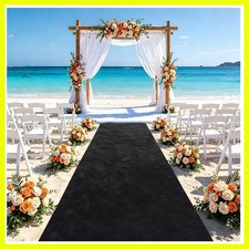 Versatile 2FTx15FT Black Aisle Runner - Ideal for Weddings, Parties  Events