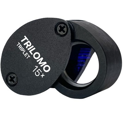 TRILOMO (ex BelOMO) 15x Triplet Loupe Magnifier. Small Black Egg. 14mm. USA