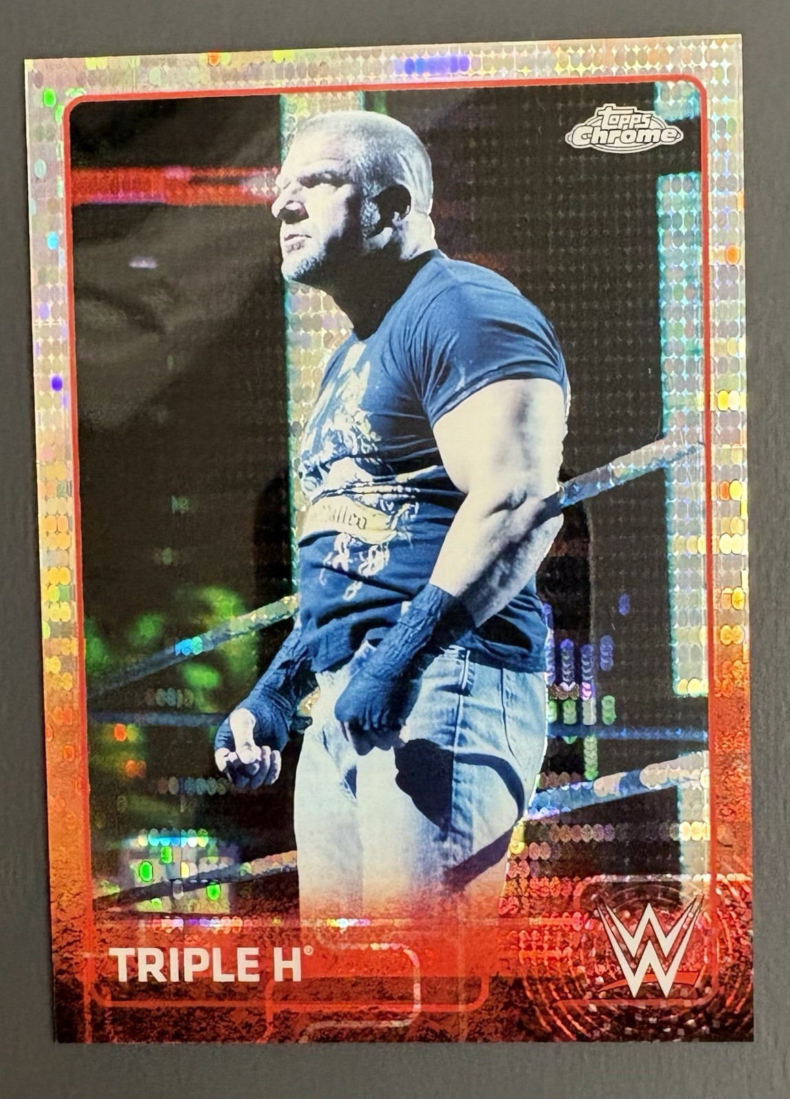 2015 WWE Topps Chrome Triple H Pulsar Refractor /75