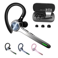 Bluetooth Headset, Wireless Bluetooth Earpiece with 500mAh Charging Case Black
