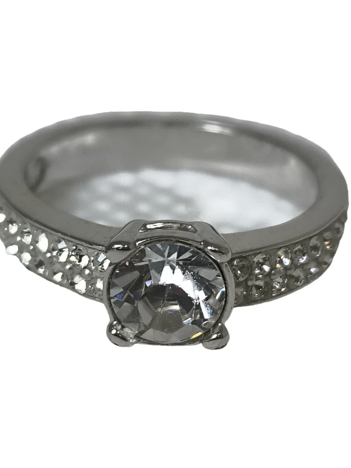 SWAROVSKI Anello con pietra ornamentale Donna Anello Taglia IT 55 argento - Immagine 3 di 4