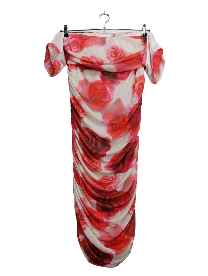 ASOS Vestido de cóctel Mujeres Vestido Talla EU 46 rojo-blanco elegante - Imagen 2 de 4