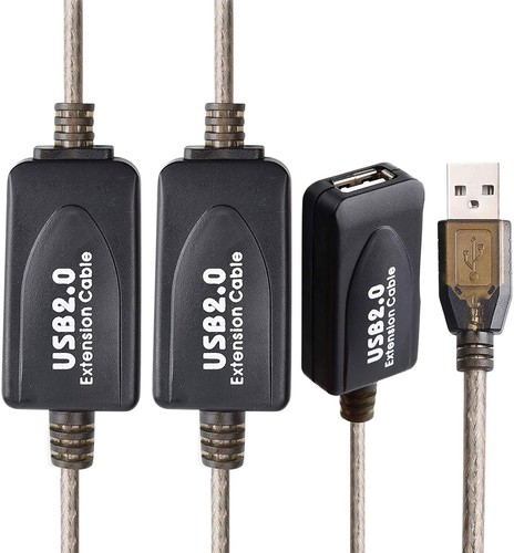 LDKCOK USB 2.0 Type A Male to A Female Active 100FT, Transparent black - Afbeelding 3 van 7