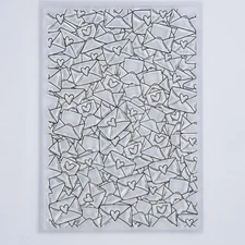 Heart Envelope Background Clear Stamps for Card Making Decoration and DIY Scr...