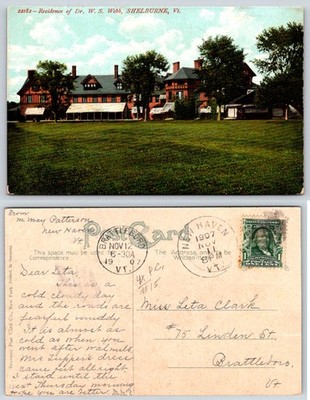 Shelburne Vermont DR W S Webb Residence Postcard AM685