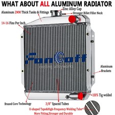 119621-44500  For Yanmar 3TNE74 Diesel 3 Row Aluminum Tractor Radiator ASI