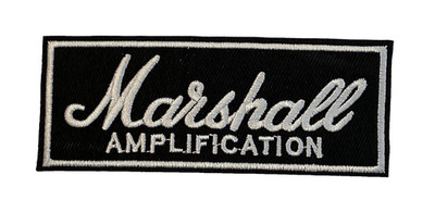 MARSHALL AMPLIFICATION - BLK/WHT - NEW - OLD STOCK - Embroidered Iron-On Patch