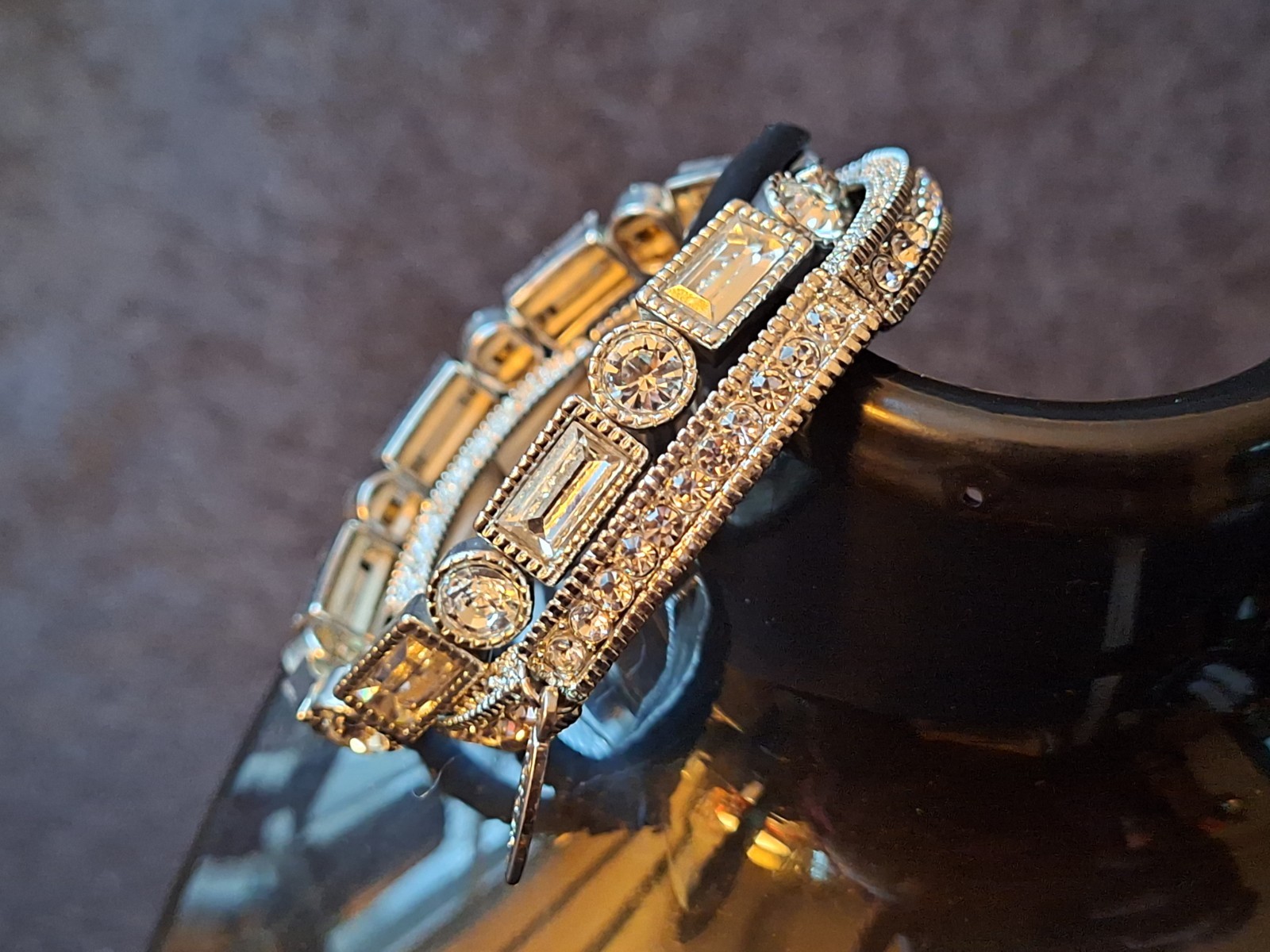 Rhinestone Stretch Stack Bracelets - image 3