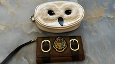 Harry Potter Wallet Lot Wristlet Bag Makeup Pencil White Owl Hedwig Hogwarts