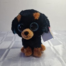 TY Beanie TUFFY the Rottweiler Dog Beanie Boo Soft Toy 6" Teddy Rare