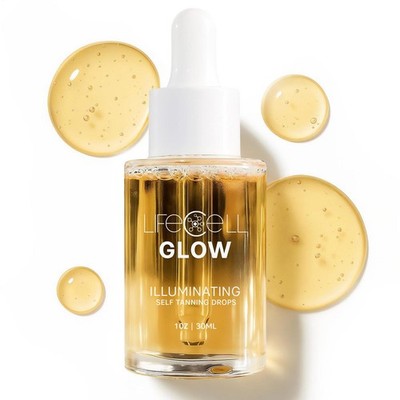 Lifecell Glow Self-Tanning Drops Face Body DHA Sunless Tanner Hydrating, 1 Fl Oz