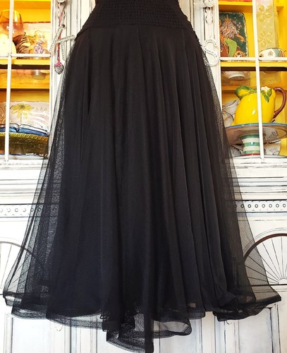 Vintage Betsey Johnson New York 90s Black Lace Mesh Coquette Midi Slip Dress S - Picture 9 of 15