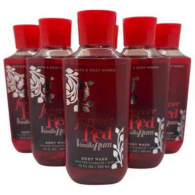Bath & Body Works  Forever Red Vanilla Rum  Body Wash   5 Pack (10 oz each)